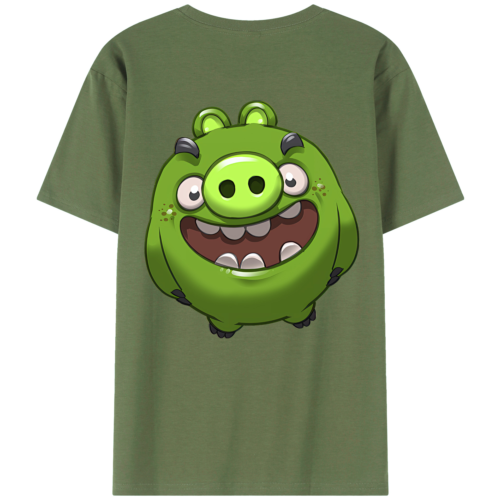 （画像用） Angry Birds アングリーバード 綿100％ メンズ半袖Tシャツ（バックプリント） 通気性